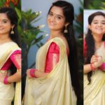 Anjali, who shone in a Kerala sari, took the celebration home this year