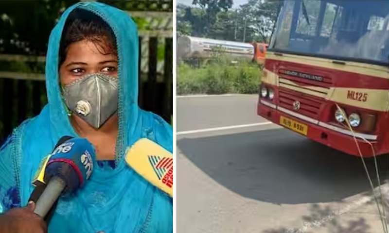 'Hit the car and drove off without stopping, was abusive when asked about it';  Sulu says that he broke the headlight of the KSRTC bus by hitting it with a lever