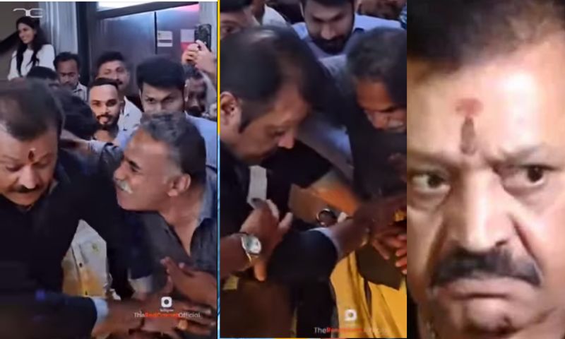 Suresh Gopi knocked away the middle-aged man who came to hug him;  Suresh Gopi's daughter's affection alone is enough for social media-video viral