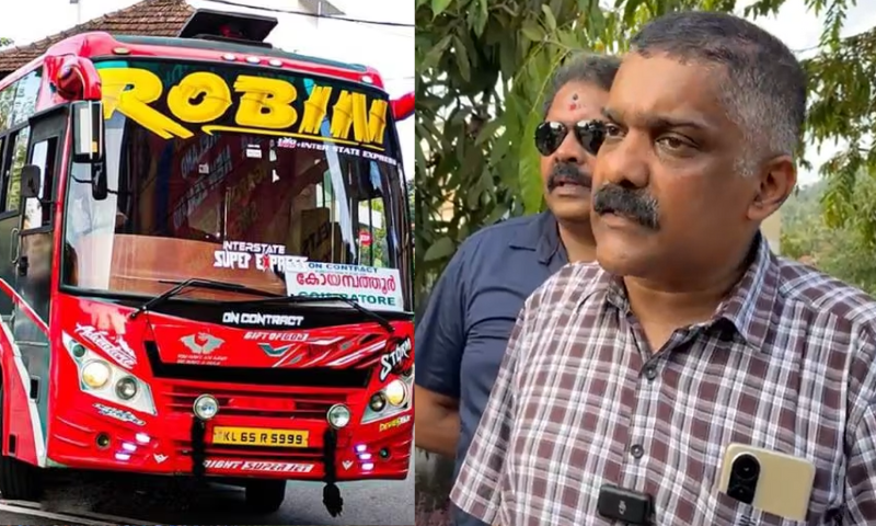 "Gold and money stolen from Robin's bus";  Robin Girish will take legal action against the motor vehicle department with serious allegations