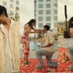 'I have waited a whole year for this one opportunity.  Thank you for accepting my love';  Ashwin proposes to Diya in cinema style, wears a ring and kisses her, video