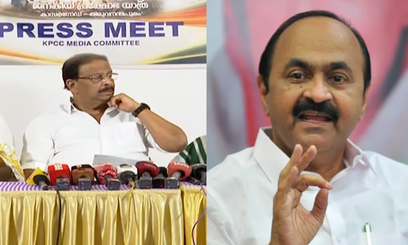 K Sudhakaran misled VD Satheesan without knowing that the mic was on;  The incident happened during a press conference