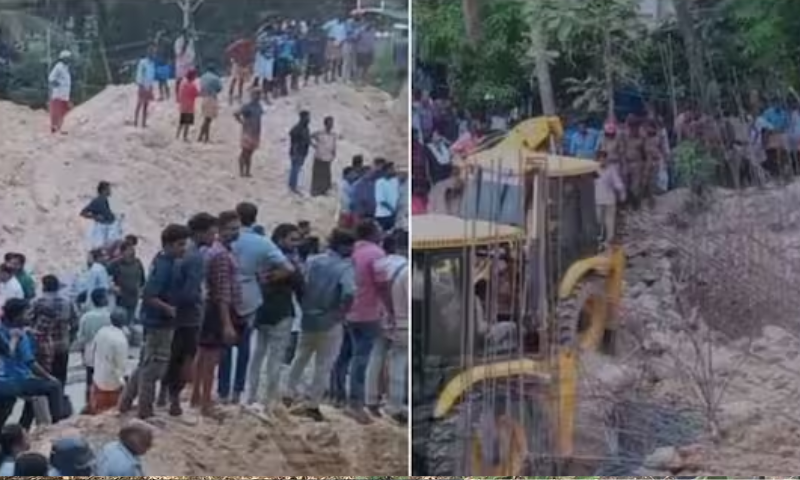 Landslides during construction;  Three people had a tragic end, the incident was born