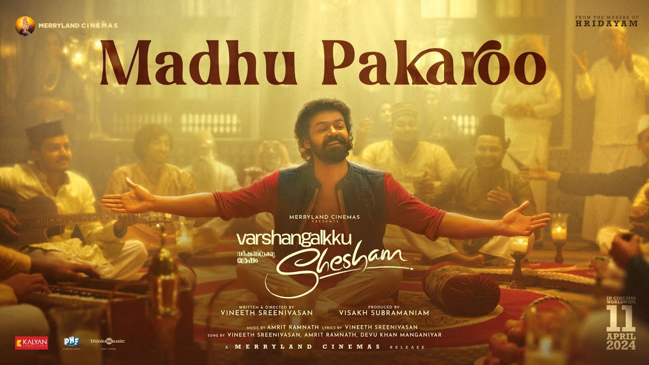 'Madhu Pakhoo' song from Vineet Srinivasan film 'Varshannak Sesha' released;  Produced by Maryland Cinemas, the film will hit theaters on April 11