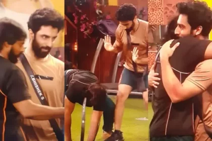 Abhishek grabbed Jinto by the neck and pulled him to the ground. Finally Mohanlal gave a warning. Later he hugged and said sorry.