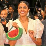 Kani Kusumi brought a watermelon-shaped handbag to the Cannes Film Festival with a pro-Palestinian stance.  Here is the interesting story behind it